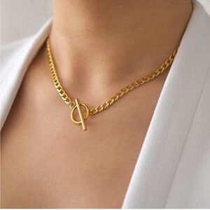Gold 14k Gold Plated Toggle Chain Necklace